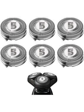 6 Pack Replacement Shaver Heads Compatible with Philips Norelco Series 5000